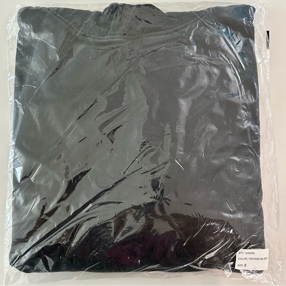 RUE PORTER- NWT- MENS HEAVY WEIGHT HOODIE BLACK VINTAGE VARIOUS SIZES - Picture 4 of 7